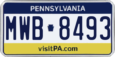 PA license plate MWB8493