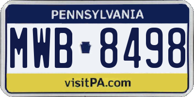 PA license plate MWB8498