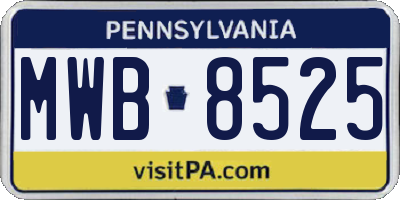 PA license plate MWB8525