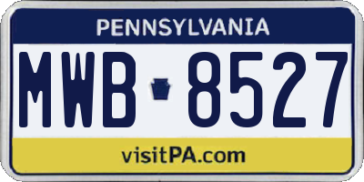 PA license plate MWB8527