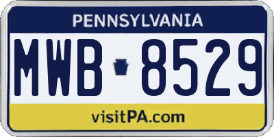 PA license plate MWB8529