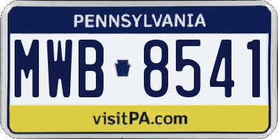 PA license plate MWB8541