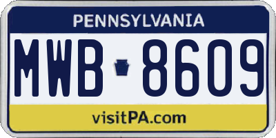 PA license plate MWB8609