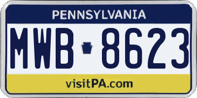 PA license plate MWB8623