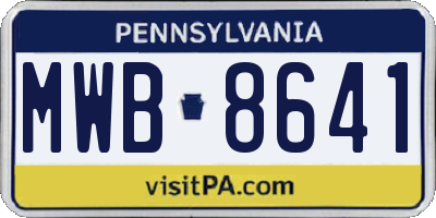 PA license plate MWB8641