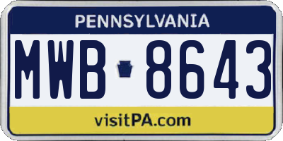 PA license plate MWB8643