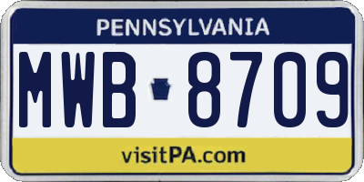 PA license plate MWB8709