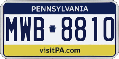 PA license plate MWB8810