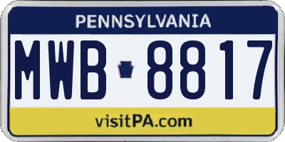 PA license plate MWB8817