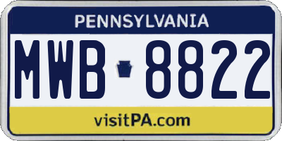 PA license plate MWB8822