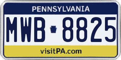 PA license plate MWB8825