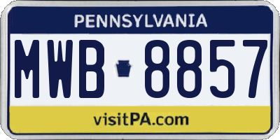 PA license plate MWB8857