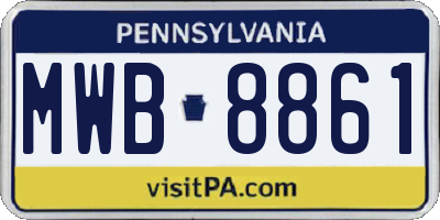 PA license plate MWB8861