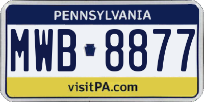 PA license plate MWB8877