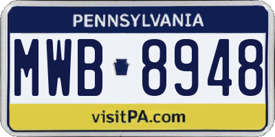 PA license plate MWB8948