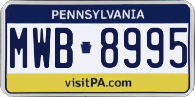 PA license plate MWB8995