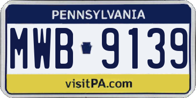 PA license plate MWB9139
