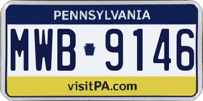 PA license plate MWB9146