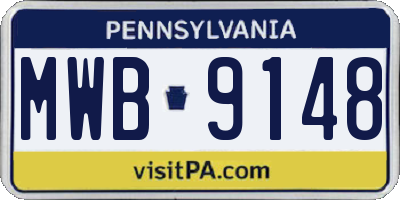 PA license plate MWB9148