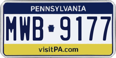PA license plate MWB9177