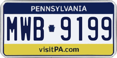 PA license plate MWB9199