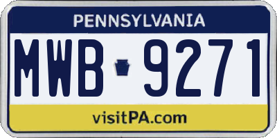 PA license plate MWB9271