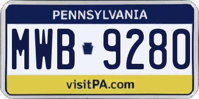 PA license plate MWB9280