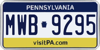 PA license plate MWB9295
