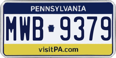 PA license plate MWB9379