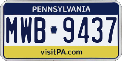 PA license plate MWB9437