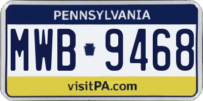 PA license plate MWB9468