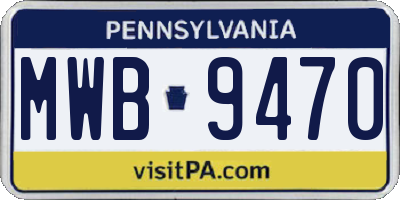 PA license plate MWB9470