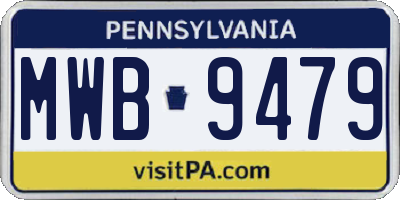 PA license plate MWB9479