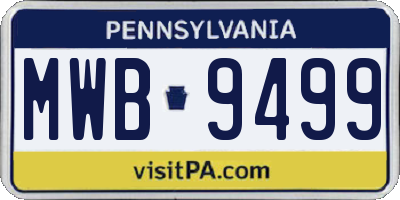 PA license plate MWB9499