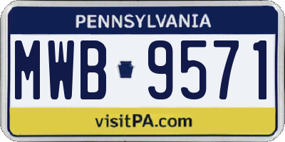 PA license plate MWB9571