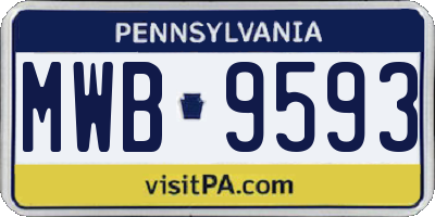 PA license plate MWB9593