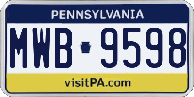 PA license plate MWB9598