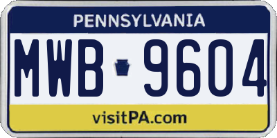 PA license plate MWB9604