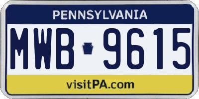 PA license plate MWB9615