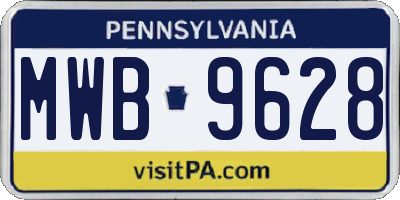 PA license plate MWB9628