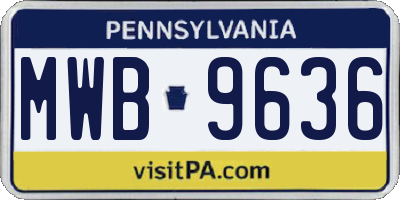 PA license plate MWB9636