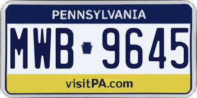 PA license plate MWB9645