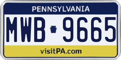 PA license plate MWB9665