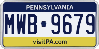 PA license plate MWB9679