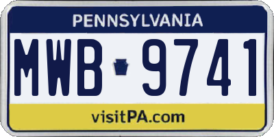 PA license plate MWB9741