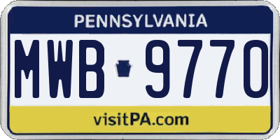 PA license plate MWB9770