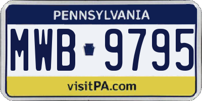 PA license plate MWB9795