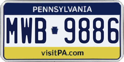 PA license plate MWB9886