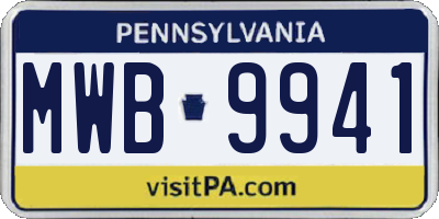 PA license plate MWB9941