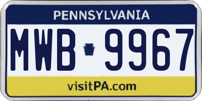 PA license plate MWB9967